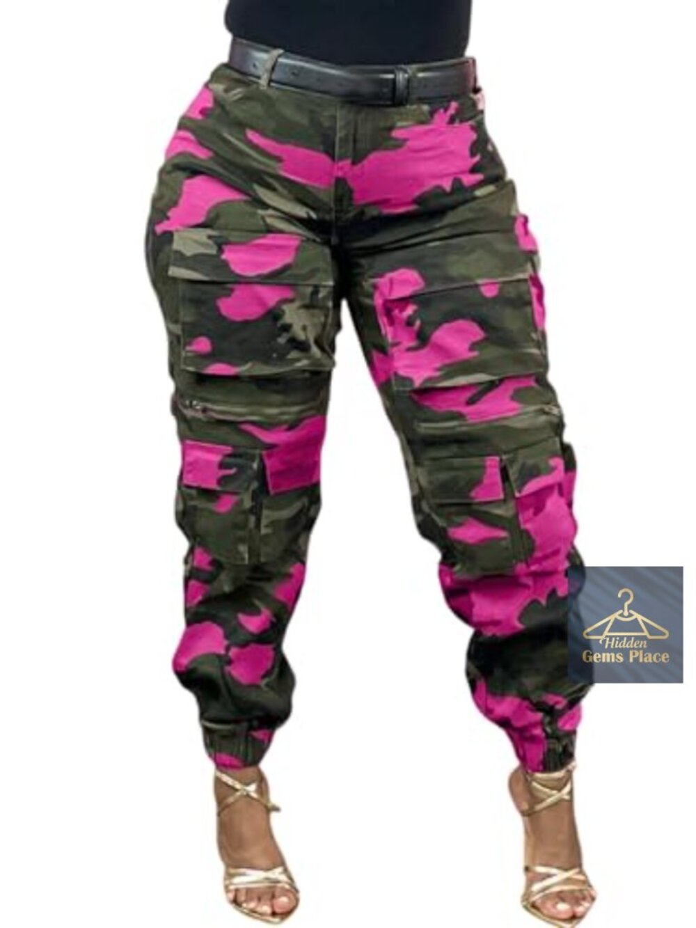 Baggy Cargo Jeans Camo Army Fatigue Wide Leg High Waisted Denim Pants Plus Size